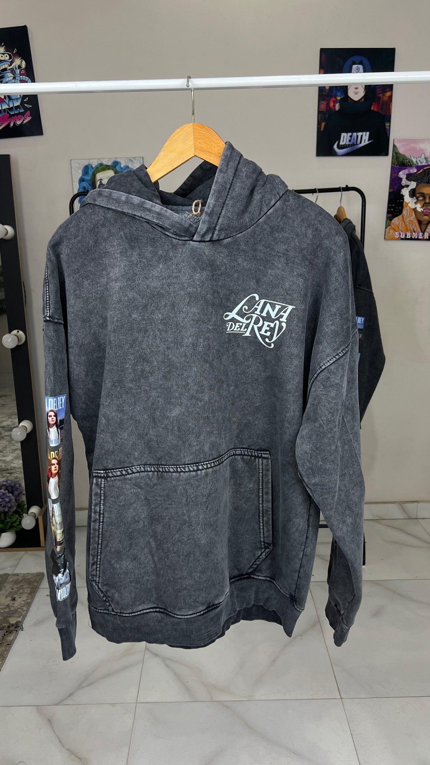 Lana Del Rey Black Washed Hoodie