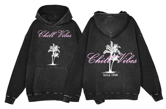 Chill Vibes Washed Hoodie